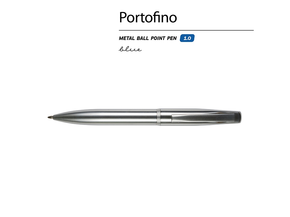 Ручка металлическая шариковая Portofino, серебристый