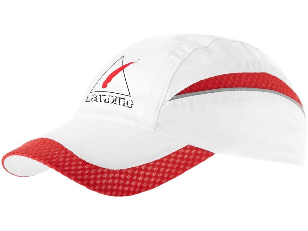 Бейсболка Qualifier 6-ти панельная, белый/красный