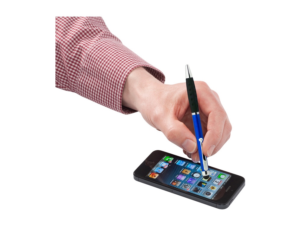 Ручка-стилус шариковая Ziggy синие чернила, синий/черный