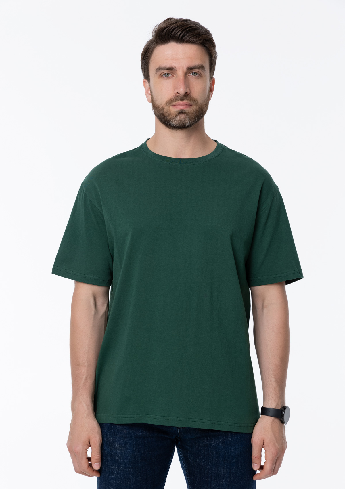 Футболка унисекс без бокового шва STAN хлопок 160, 02, Тёмно-зелёный,  (130)  (44/XS)