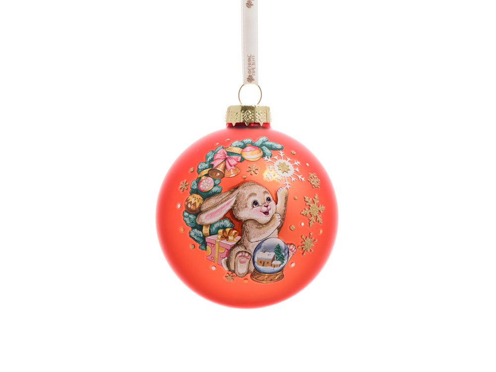Стеклянный шар  Зайчик — пример нанесения логотипа () | Print Logo