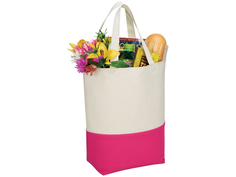Сумка хлопковая Colour Pop, натуральный/фуксия