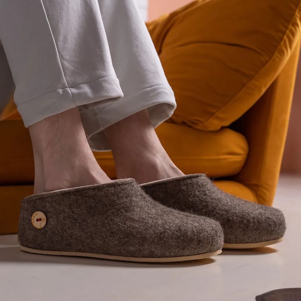 Домашние валенки Cant, серо-коричневые (натуральные), размер 36