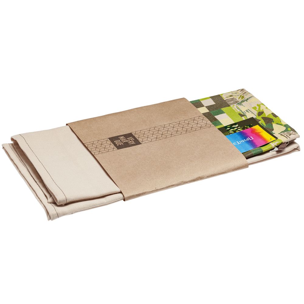 Набор кухонных полотенец «Искусство камуфляжа» — пример нанесения логотипа (Принтэссенция) | Print Logo