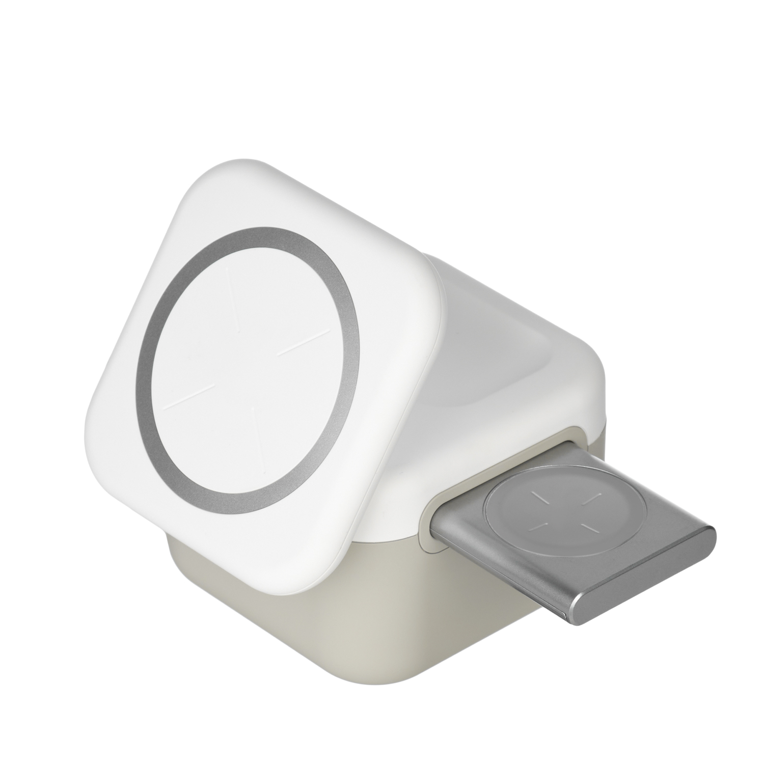 Беспроводная зарядная станция 3в1 15W Куб (Cube Wireless Magnetic) фото на сайте Print Logo.