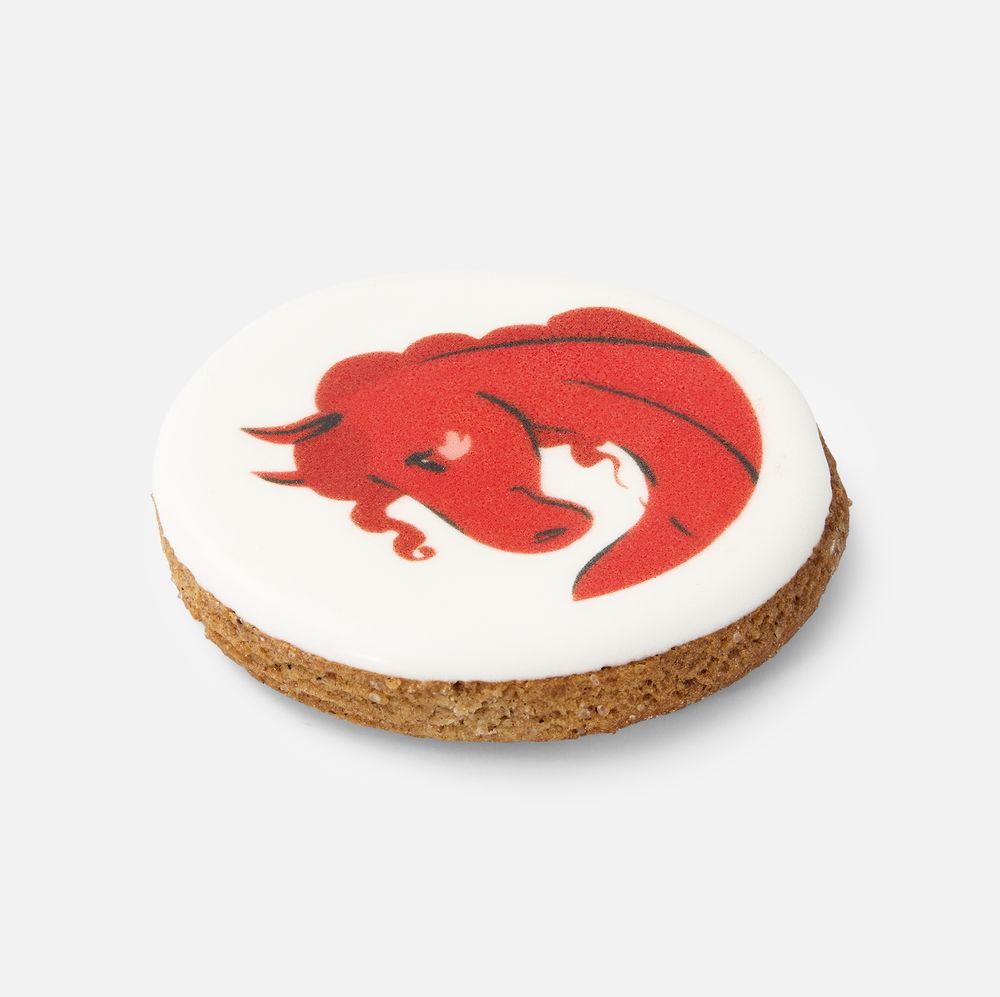 Печенье имбирное «Красный конь» — пример нанесения логотипа (сделано в России) | Print Logo