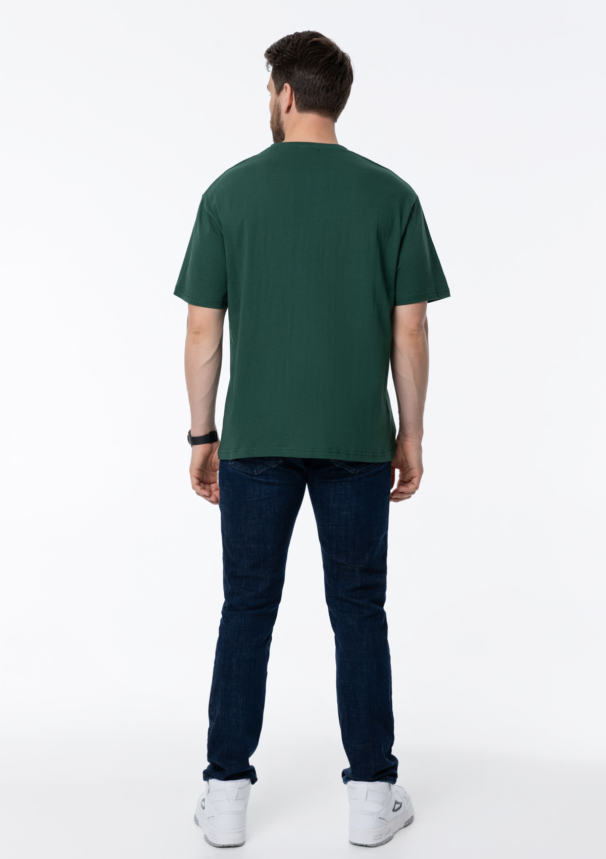 Футболка унисекс без бокового шва STAN хлопок 160, 02, Тёмно-зелёный,  (130)  (44/XS)