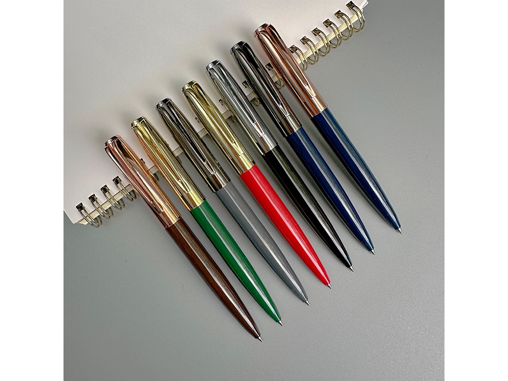 Ручка металлическая шариковая Napoli, коричневый/розовое золото