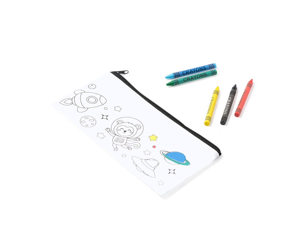 Пенал SOLAZ с рисунком-раскраской с логотипом  | Print Logo