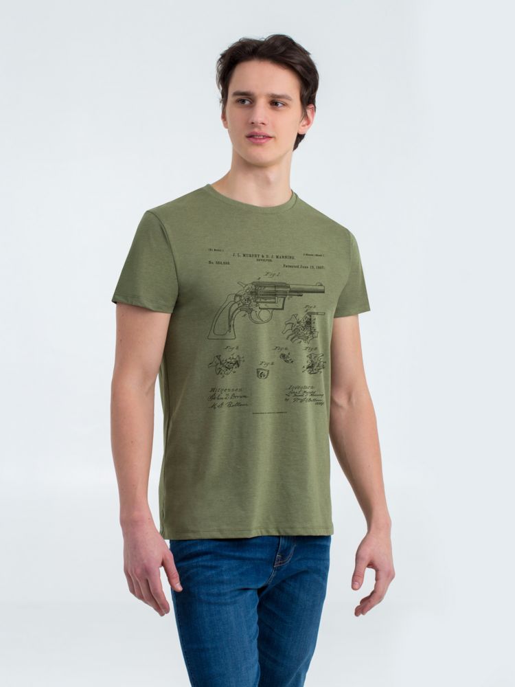 Футболка приталенная Old Patents. Revolver Gun с логотипом CoolColor | Print Logo