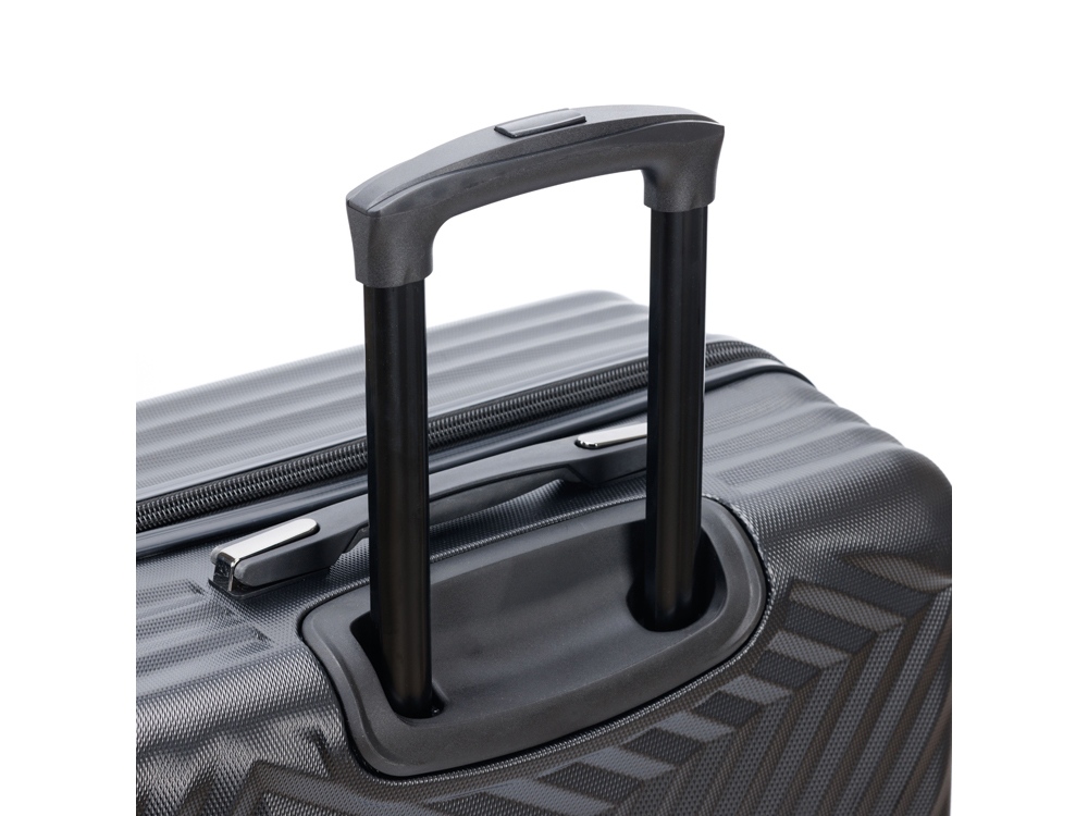 Чемодан TORBER ЛАМА, чёрный, ABS-пластик, 49 х 29,5 х 77 см, 92 л