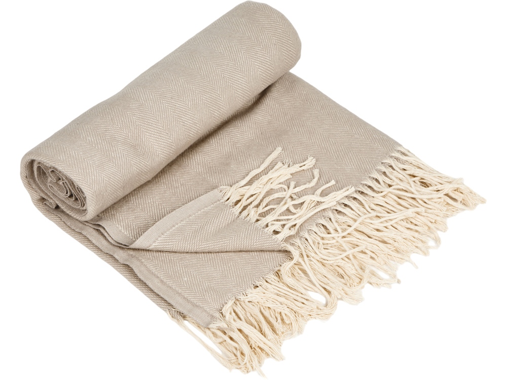 Плед Ёлочка 150х180 см. ПРЕМИУМ (бежевый однотонное) (Р)