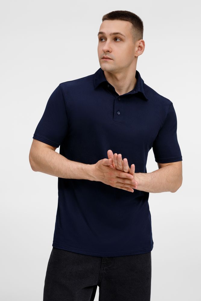 Рубашка поло унисекс Senti, темно-синяя, размер 4XL