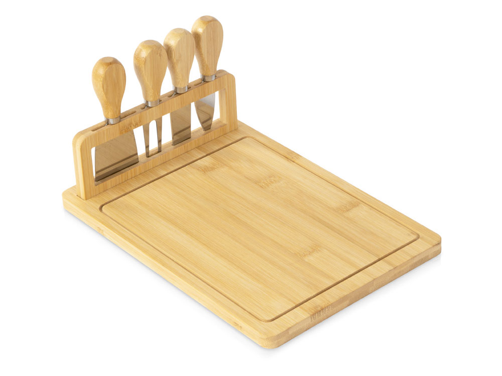 Набор для сыра из бамбука со съемной подставкой Camembert с логотипом  | Print Logo