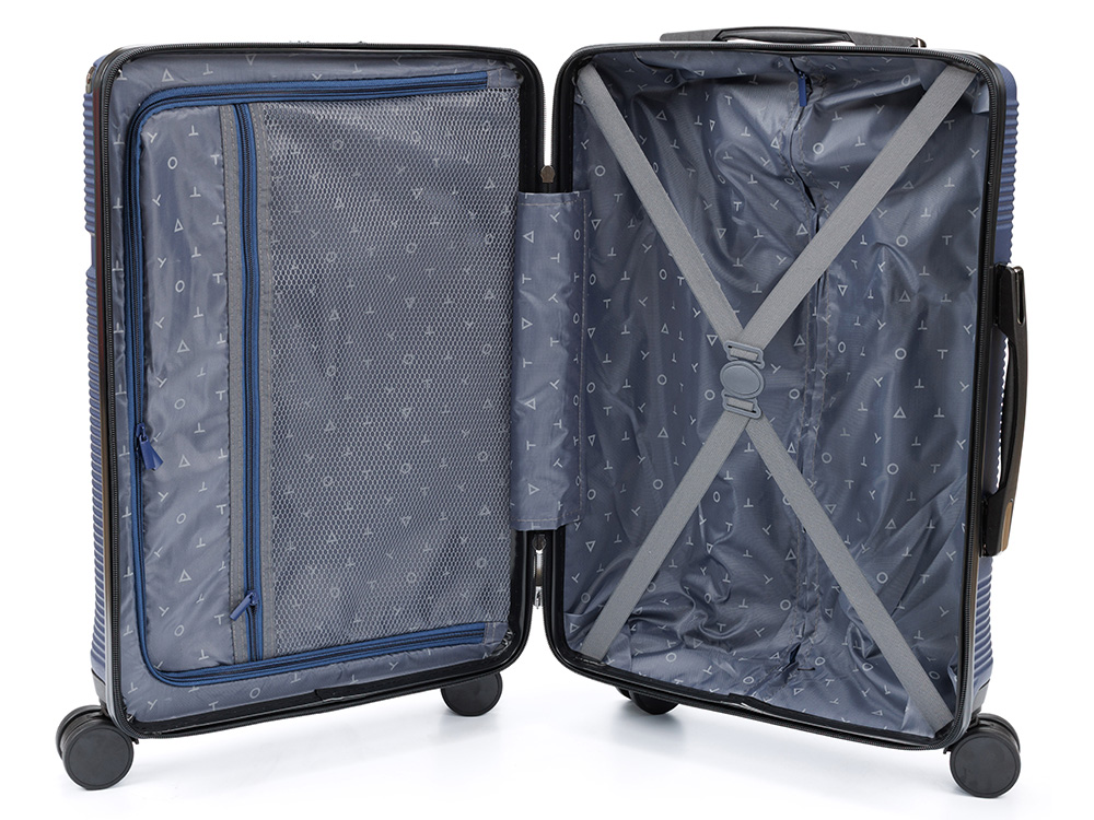 Чемодан TORBER ОНЕГА, синий, ABS-пластик, 59,5 х 39,5 х 24 см, 46 л