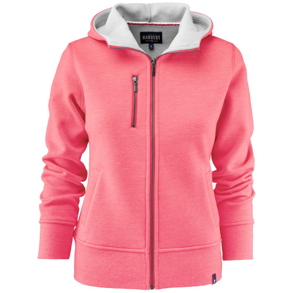 Толстовка женская Parkwick красный меланж с логотипом James Harvest | Print Logo