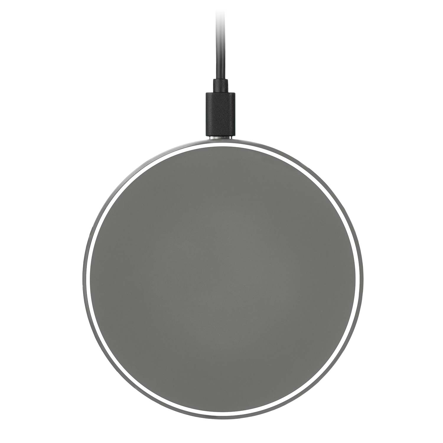 Беспроводное зарядное устройство с подсветкой 15W Аурис (Auris), серое