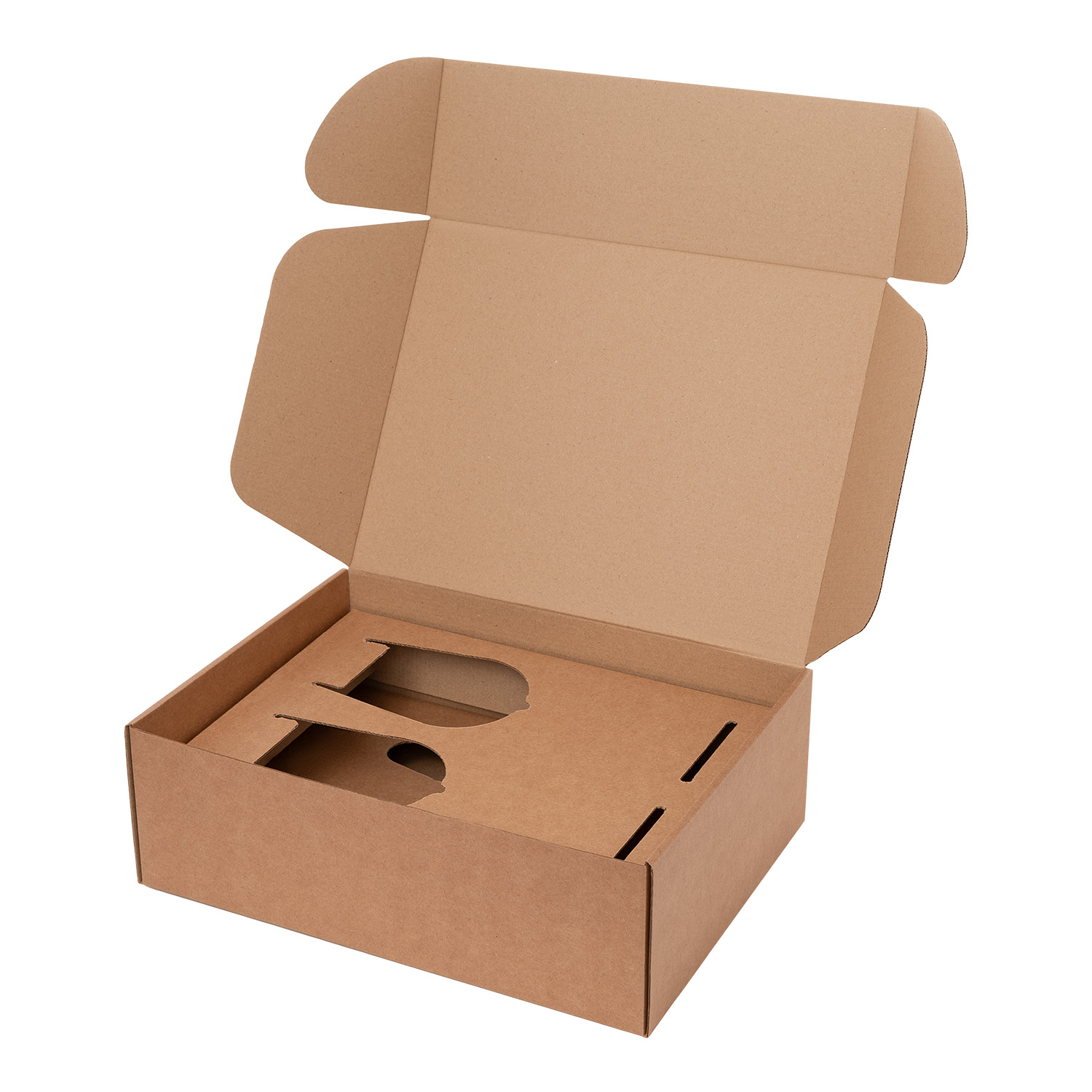 Доп. ложемент под 2 бокала для вина (для рифленого стекла) в среднюю универсальную коробку (арт. 21002.020) — пример нанесения логотипа (Portobello подарочная упаковка) | Print Logo