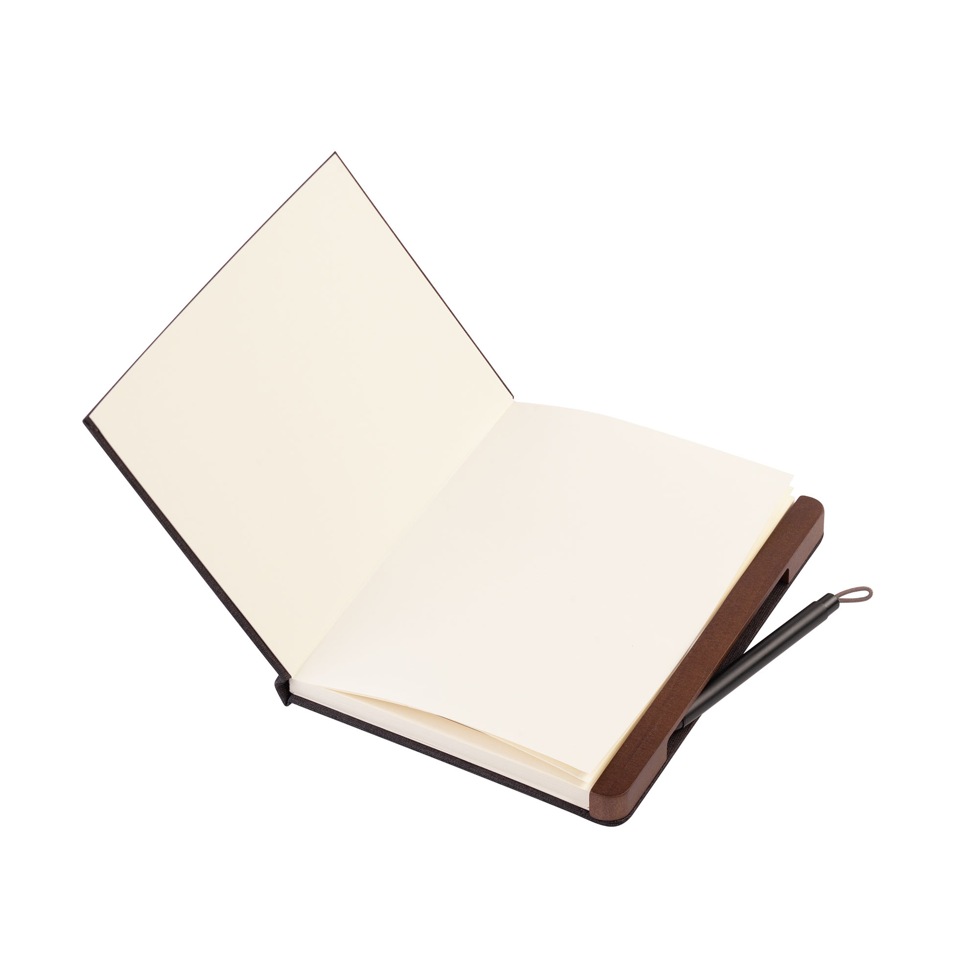 Блокнот "Wood" с ручкой в ореховом магнитном пенале фото на сайте Print Logo.