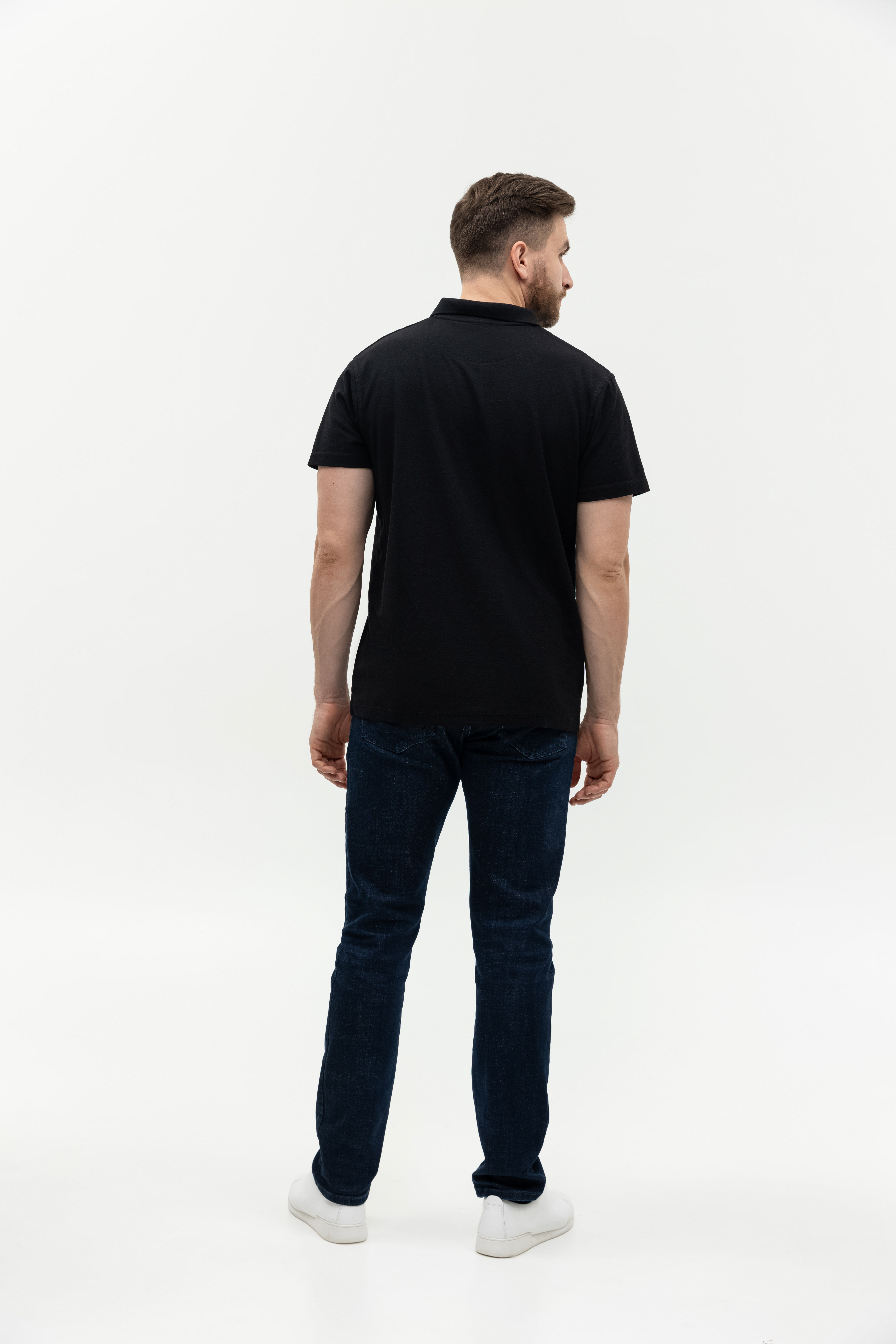 Рубашка поло мужская STAN хлопок/полиэстер 185, 04, Чёрный,  (20)  (60-62/5XL)