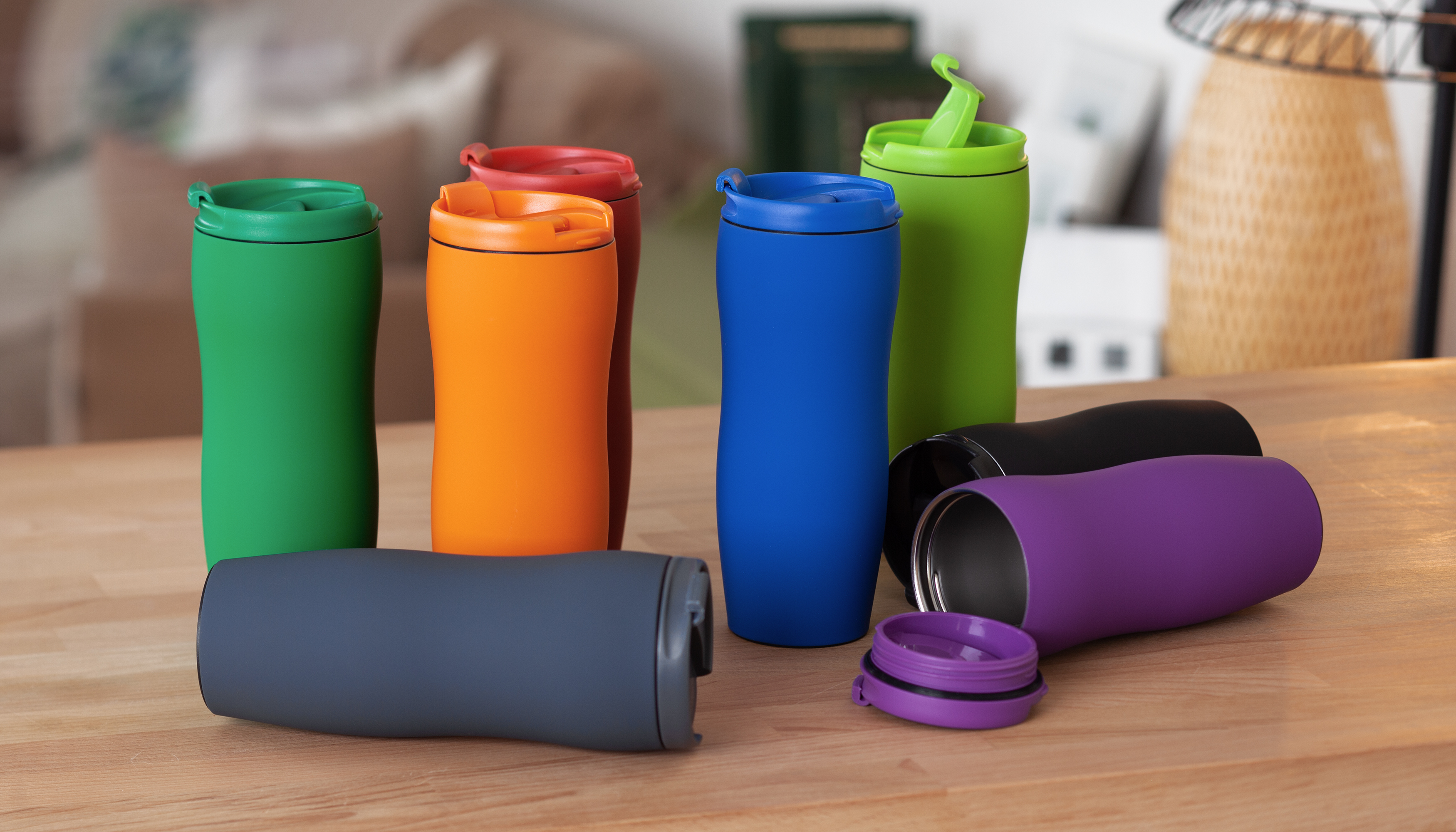 Термостакан "Монтана" 400 мл, покрытие soft touch, бирюзовый