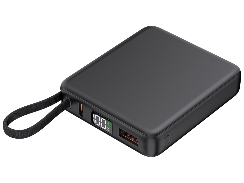 Внешний аккумулятор с подсветкой лого Nex, 5000 мАч, черный