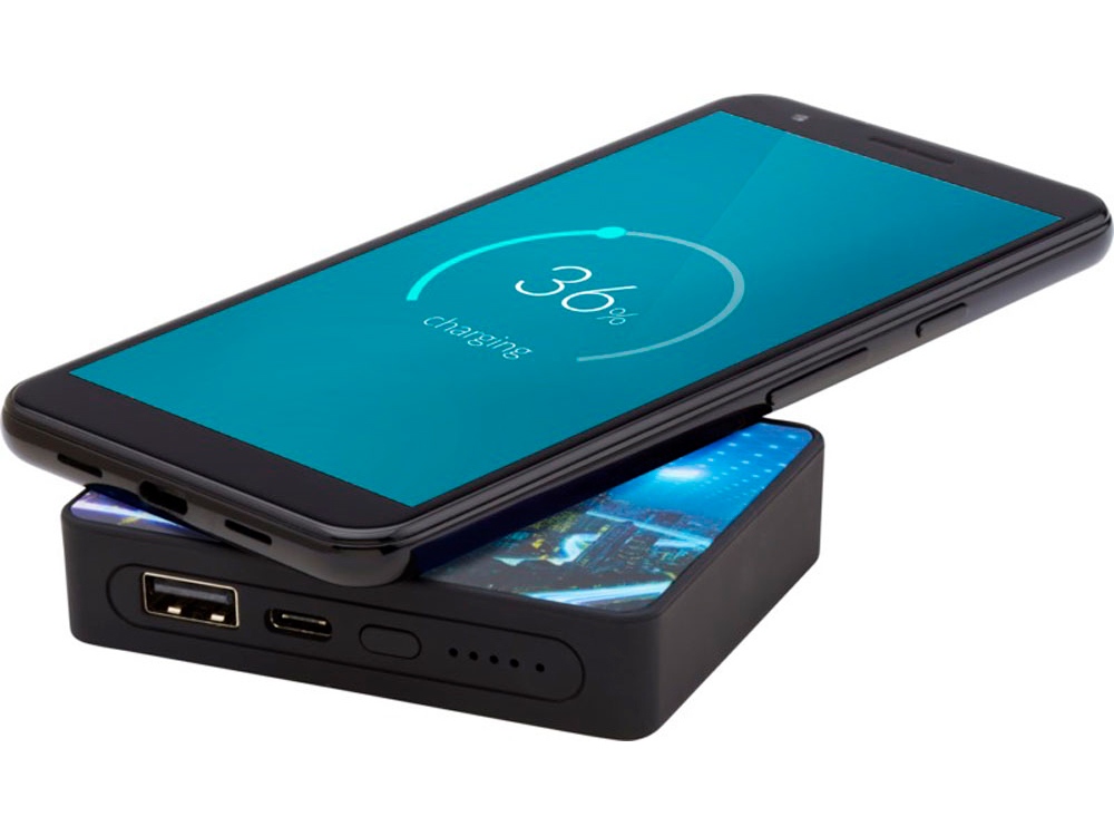 Беспроводной внешний аккумулятор Fusion, 5000 mAh с логотипом Avenue | Print Logo