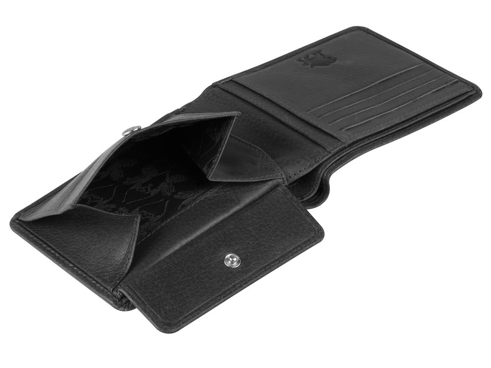 Бумажник Mano Don Montez, натуральная кожа в черном цвете, 12,5 х 9,7 см