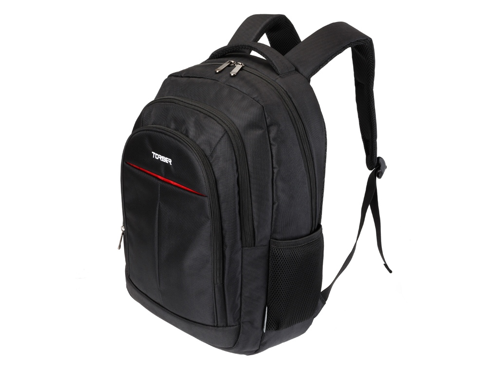 Рюкзак TORBER МЕГАПОЛИС с отделением для ноутбука 15, чёрный, полиэстер, 46 х 32 x 13 см