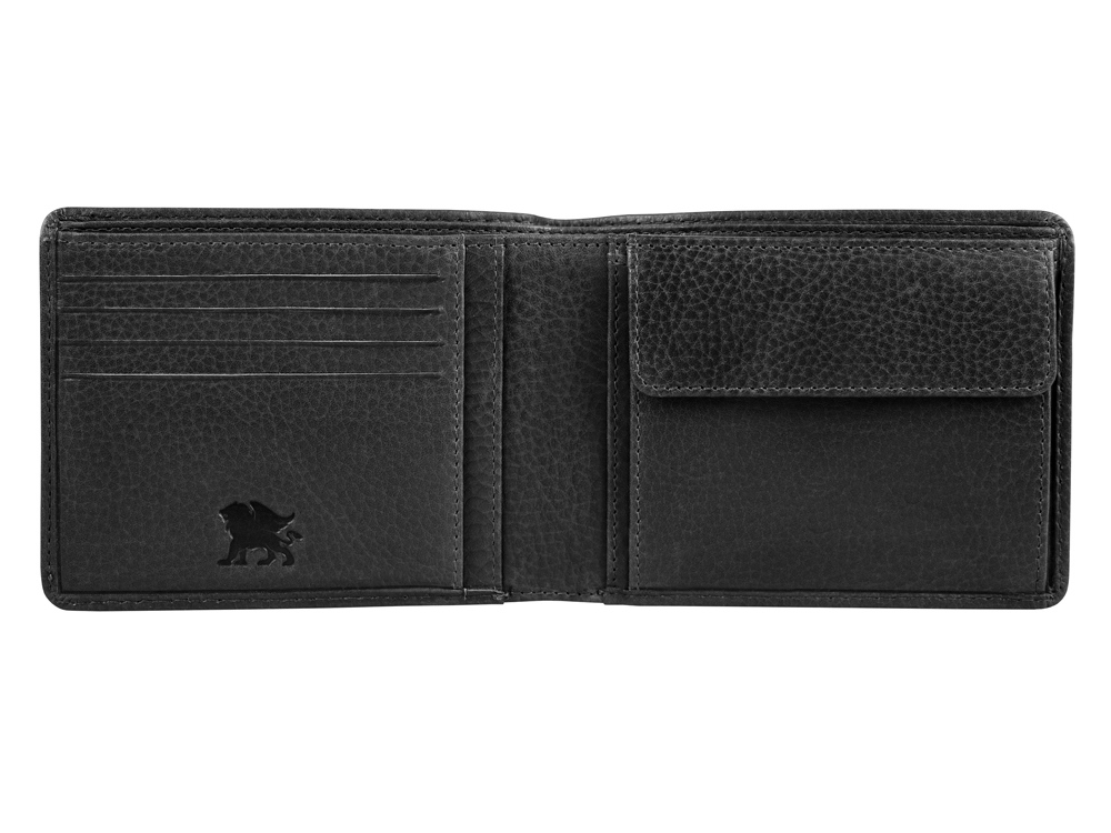 Бумажник Mano Don Montez, натуральная кожа в черном цвете, 12,5 х 9,7 см