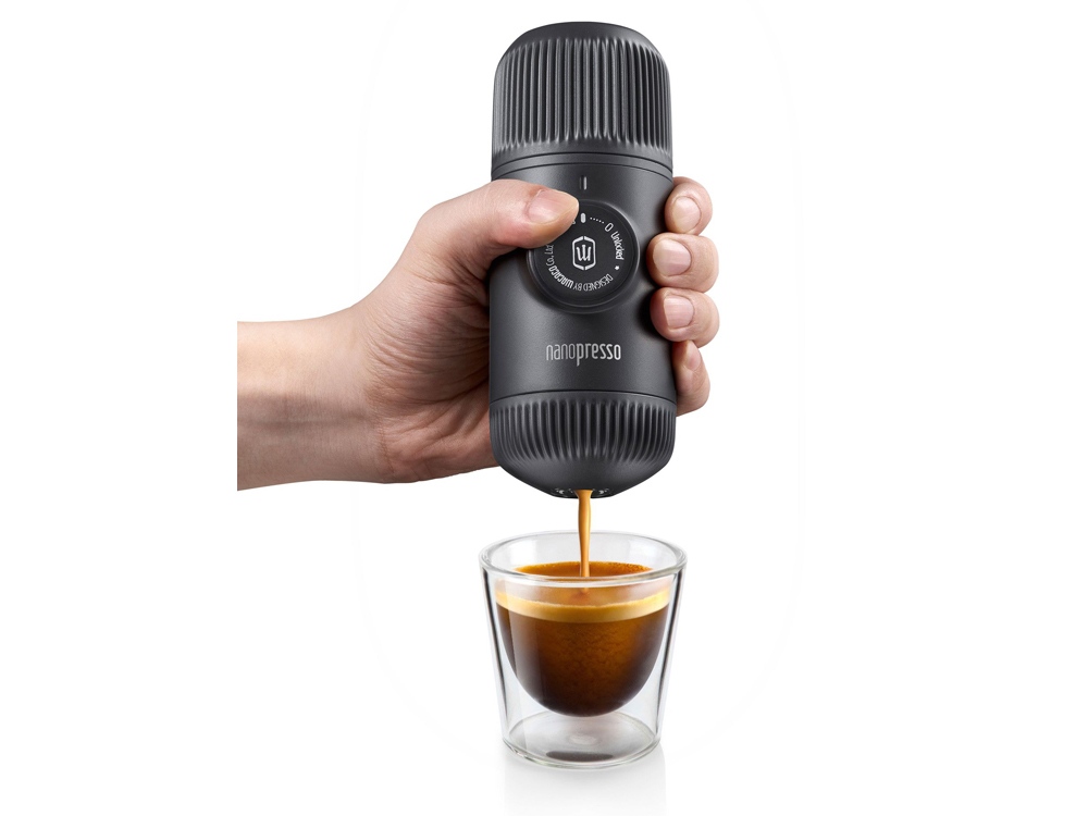 Ручная мини кофемашина Nanopresso с логотипом Wacaco | Print Logo