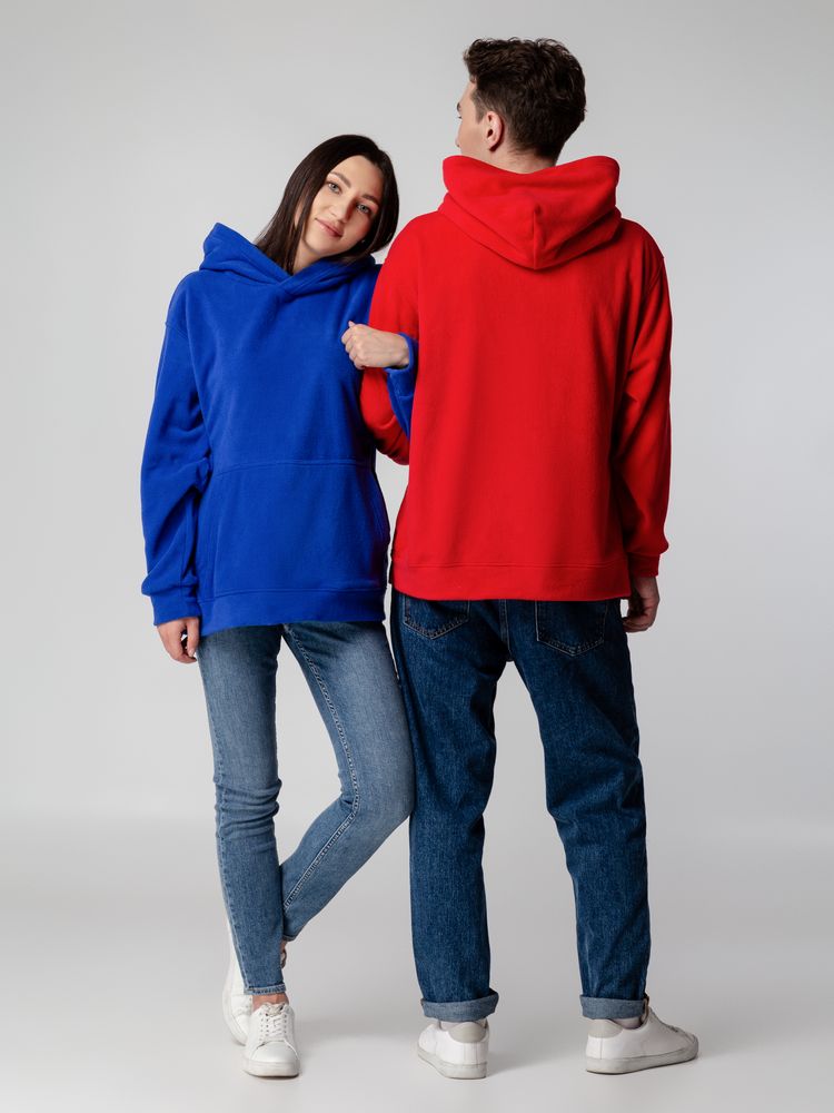 Худи флисовое унисекс Manakin, ярко-синее, размер XL/2XL