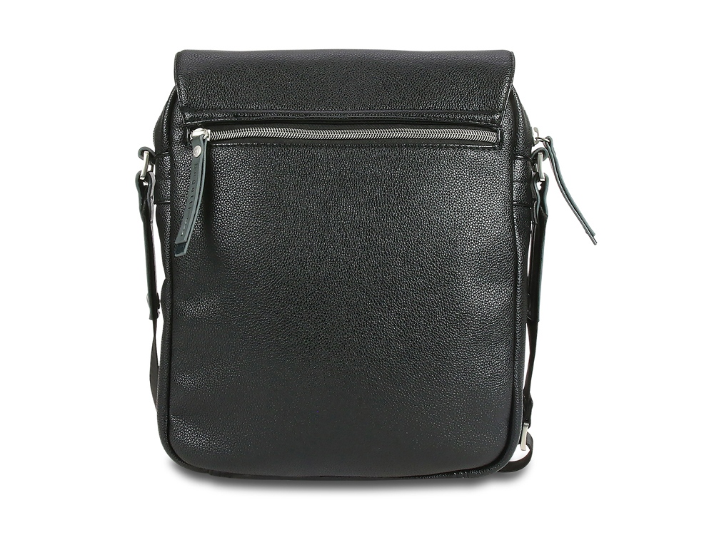 Сумка наплечная BUGATTI МОТОБАЙК D | MOTO D, чёрная, полиуретан, 25х8х30 см, 4 л