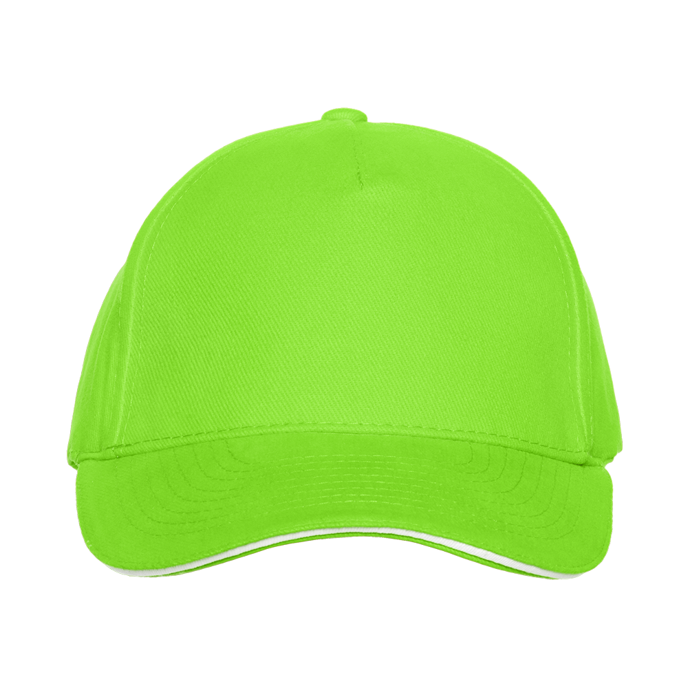 Бейсболка с кантом STAN 5 клиньев хлопок 280, 11K, Ярко-зелёный,  (26)  (56-58/ONE SIZE)