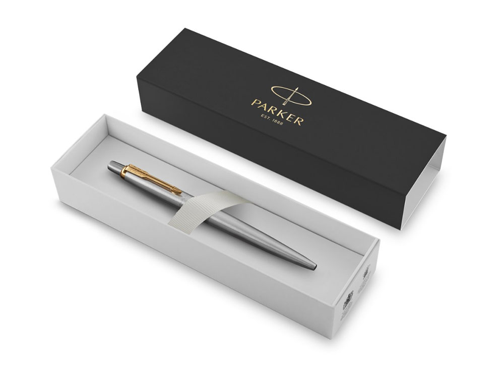Шариковая ручка Parker Jotter Essential, St. Steel GT, стержень: Mblue