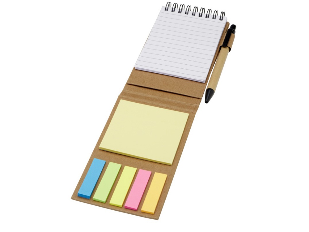 Блокнот Flipper со стикерами и шариковой ручкой с логотипом  | Print Logo