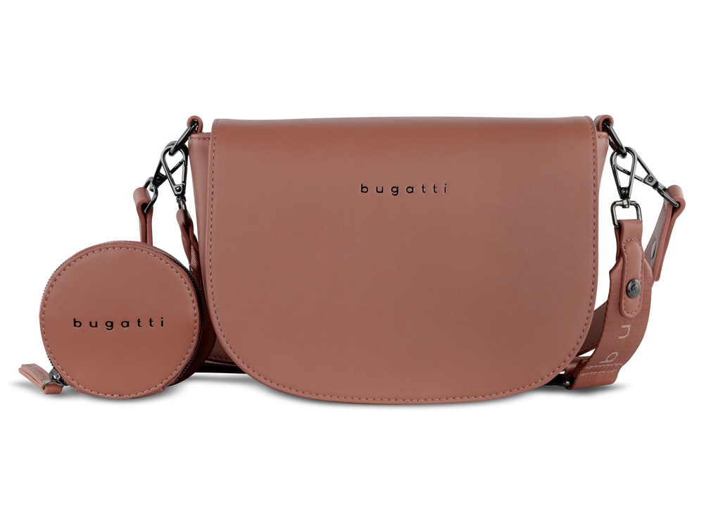 Сумка наплечная женская BUGATTI АЛМАТА | ALMATA, с кошельком, абрикосовая, полиуретан, 27х6х18,5 см