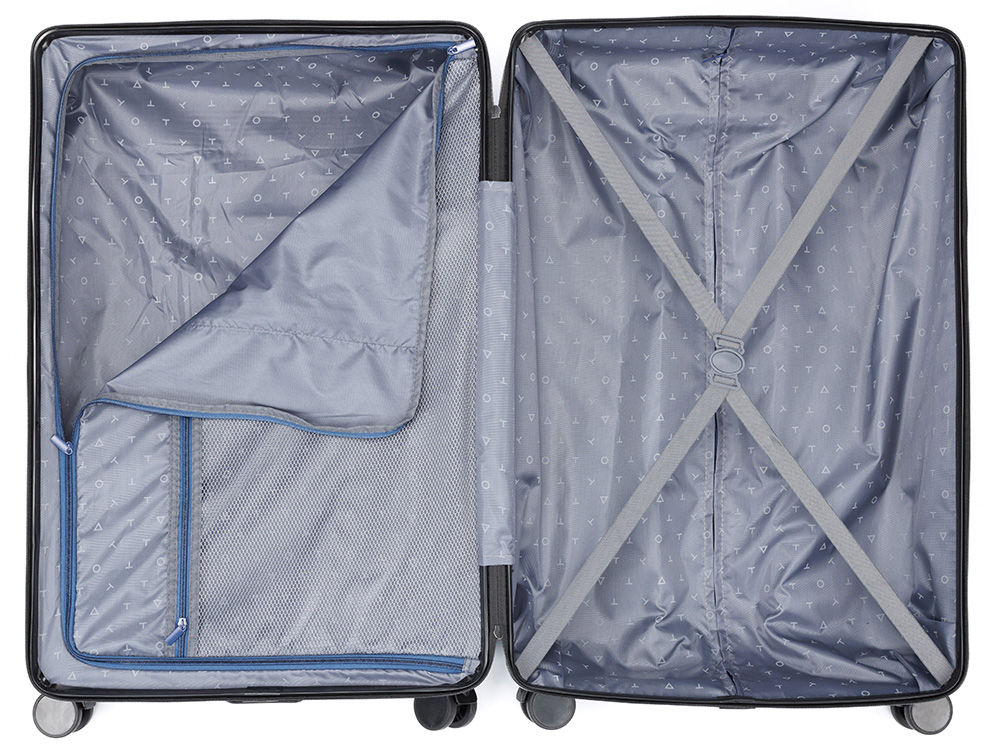 Чемодан TORBER ОНЕГА, синий, ABS-пластик, 79,5 х 51 х 29 см, 103 л