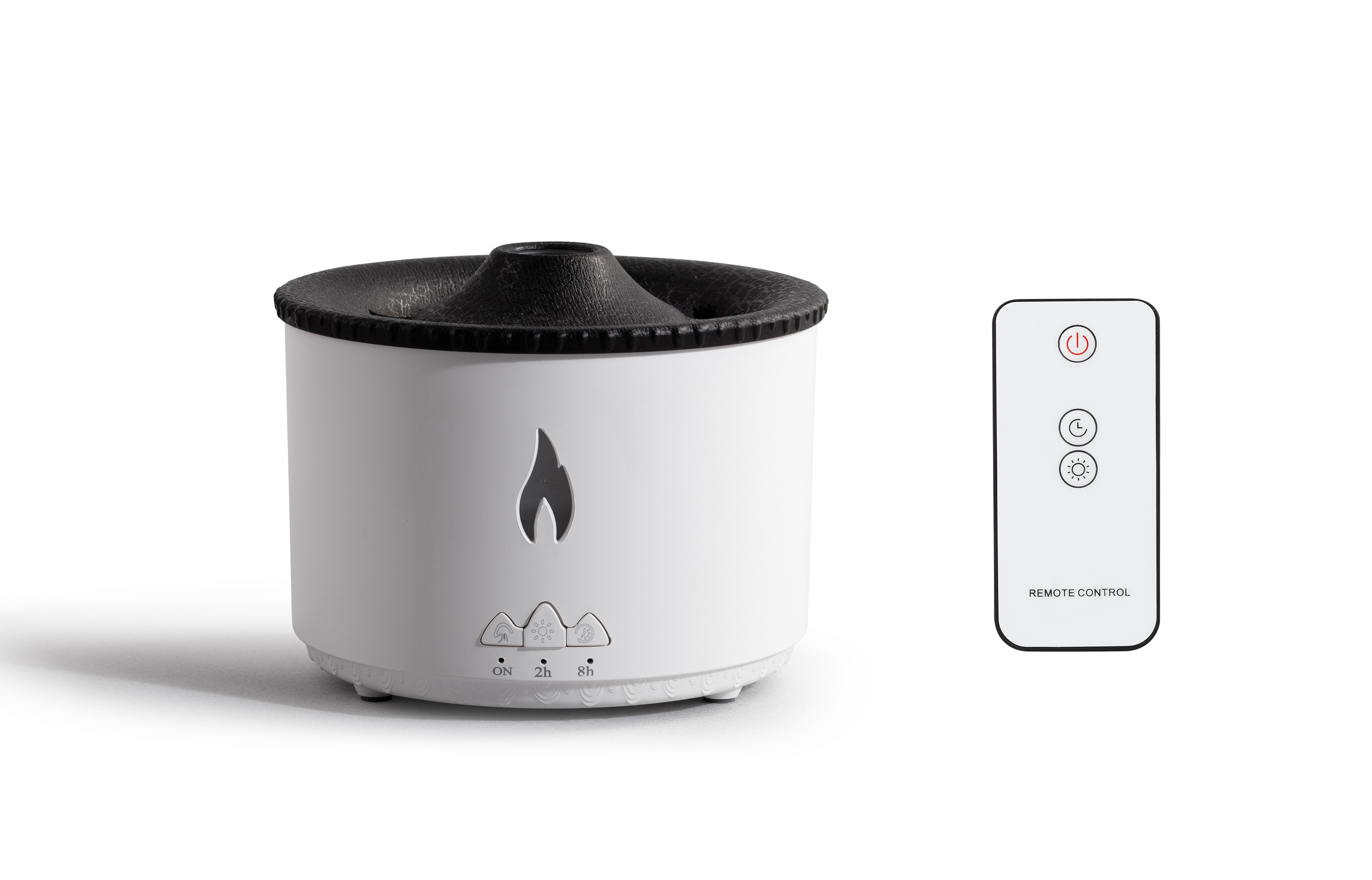 Увлажнитель воздуха "Smart Volcano"с пультом ДУ,  функцией ароматерапии и интерьерной подсветкой , белый с черным