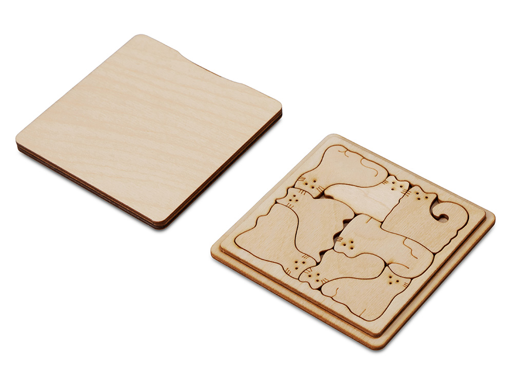 Деревянная головоломка Catgram с логотипом  | Print Logo