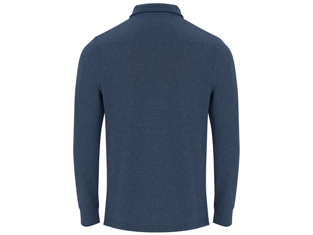 Рубашка поло Dylan мужская с длинным рукавом, меланжевый нэйви