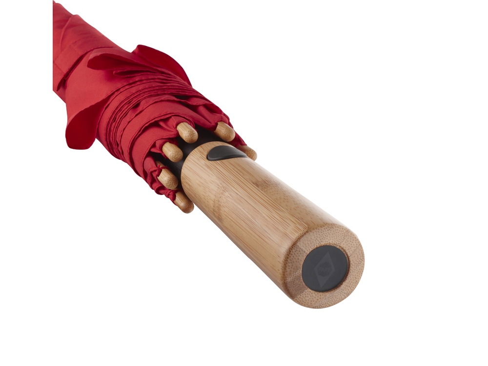 Зонт-трость 7379 Okobrella бамбуковый, полуавтомат, красный