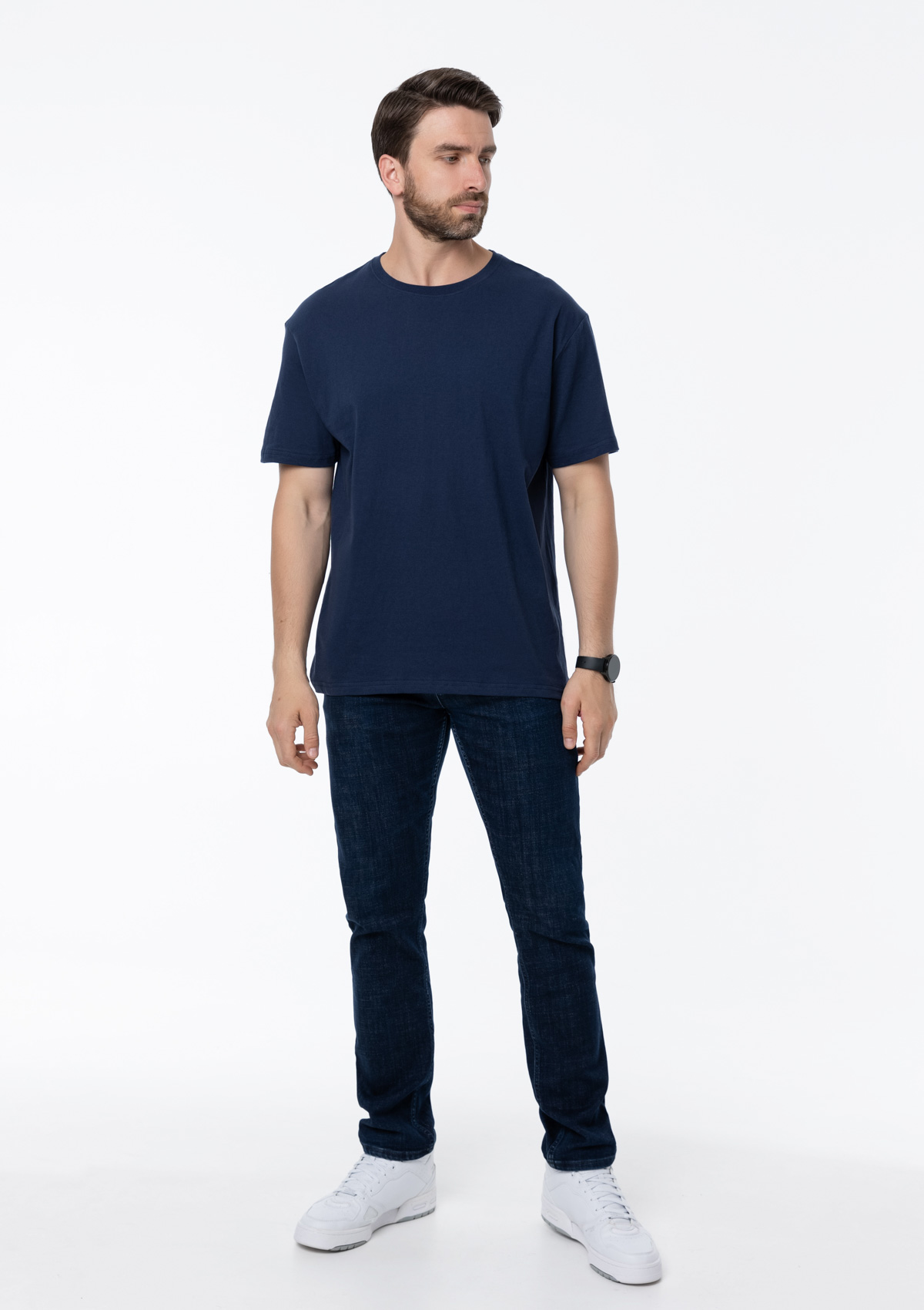 Футболка унисекс без бокового шва STAN хлопок 160, 02, Тёмно-синий,  (46)  (52/XL)