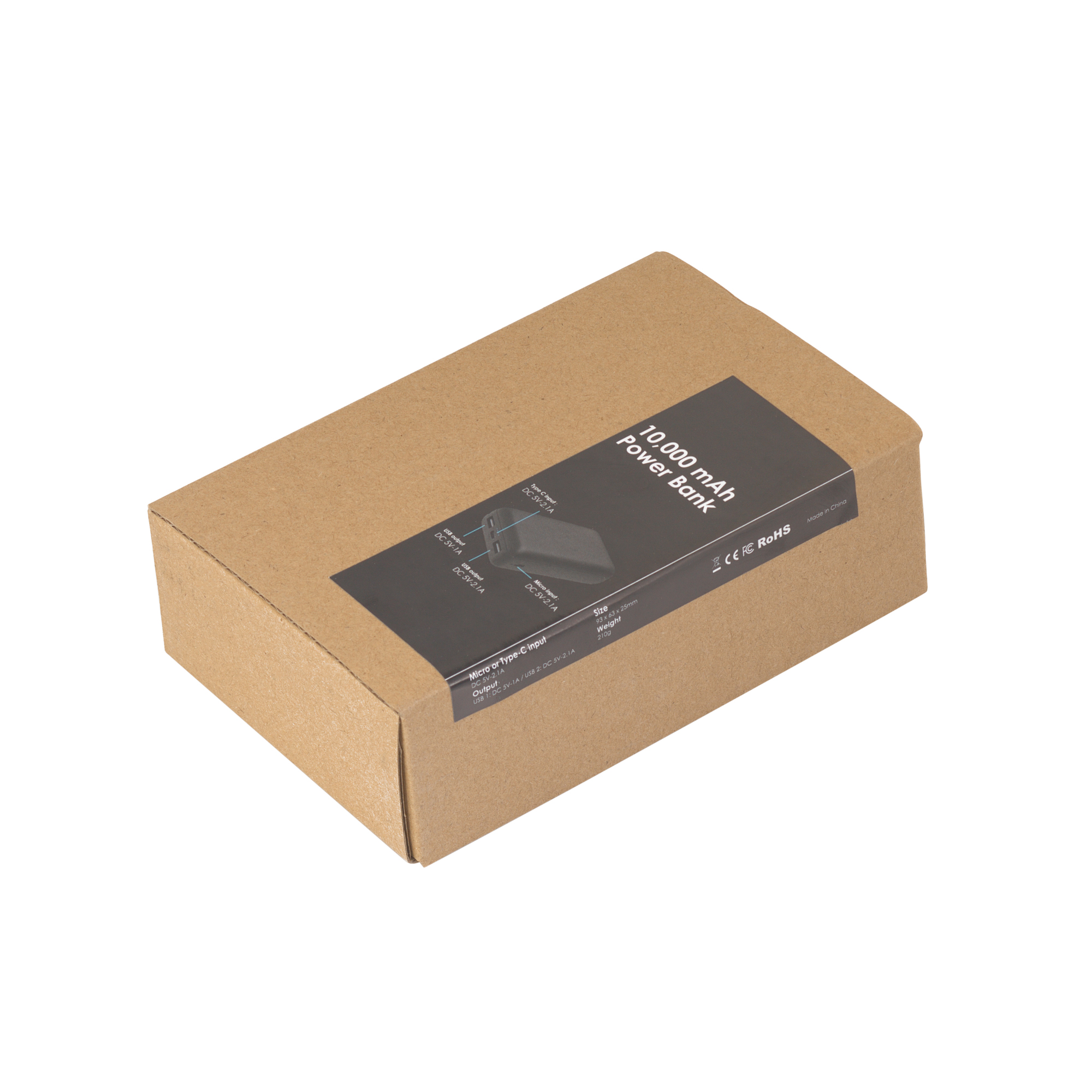 Зарядное устройство "Compact+", 10000 mAh, черный