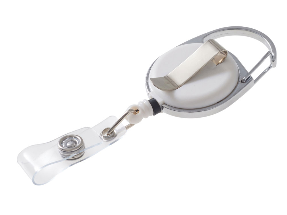 Бейдж с рулеткой-карабин Favor, синий