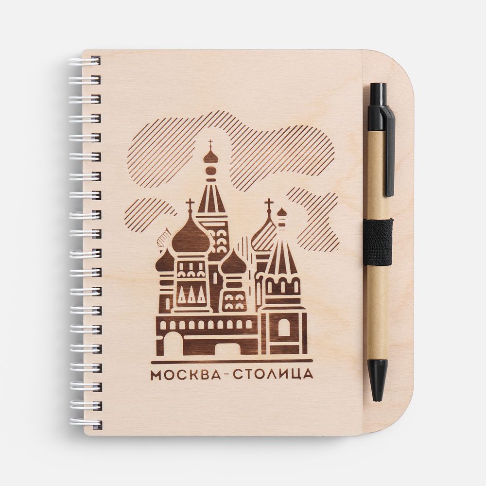 Блокнот на пружине Woodpad на заказ фото на сайте Print Logo.