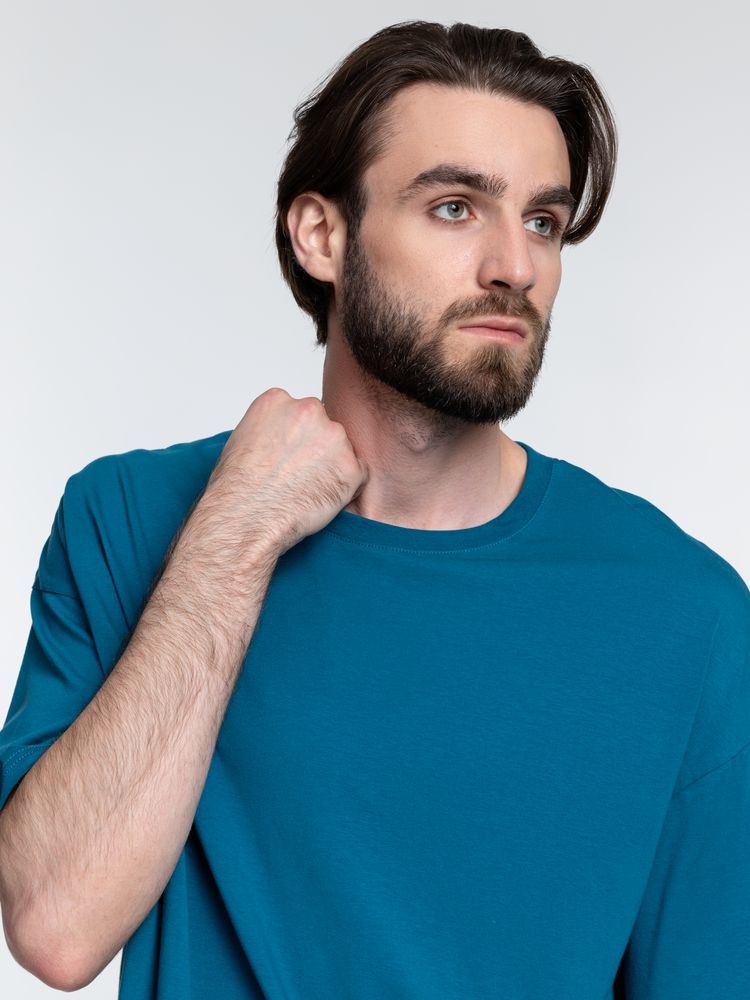 Футболка унисекс оверсайз Crosstown, бирюзовая (морская волна), размер XL