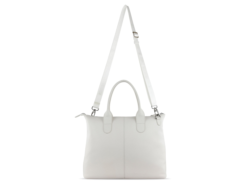 Сумка-шоппер BUGATTI ЭЛЬЗА | ELSA, белая, воловья кожа/полиэстер, 46х11х31,5 см