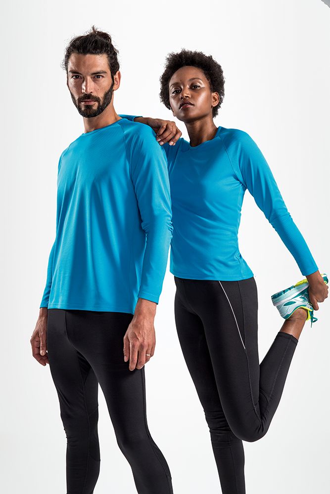 Футболка с длинным рукавом Sporty LSL Men ярко-бирюзовая, размер S