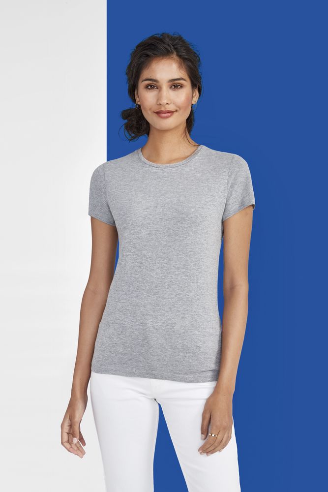 Футболка женская Miss 150 серый меланж, размер XXL